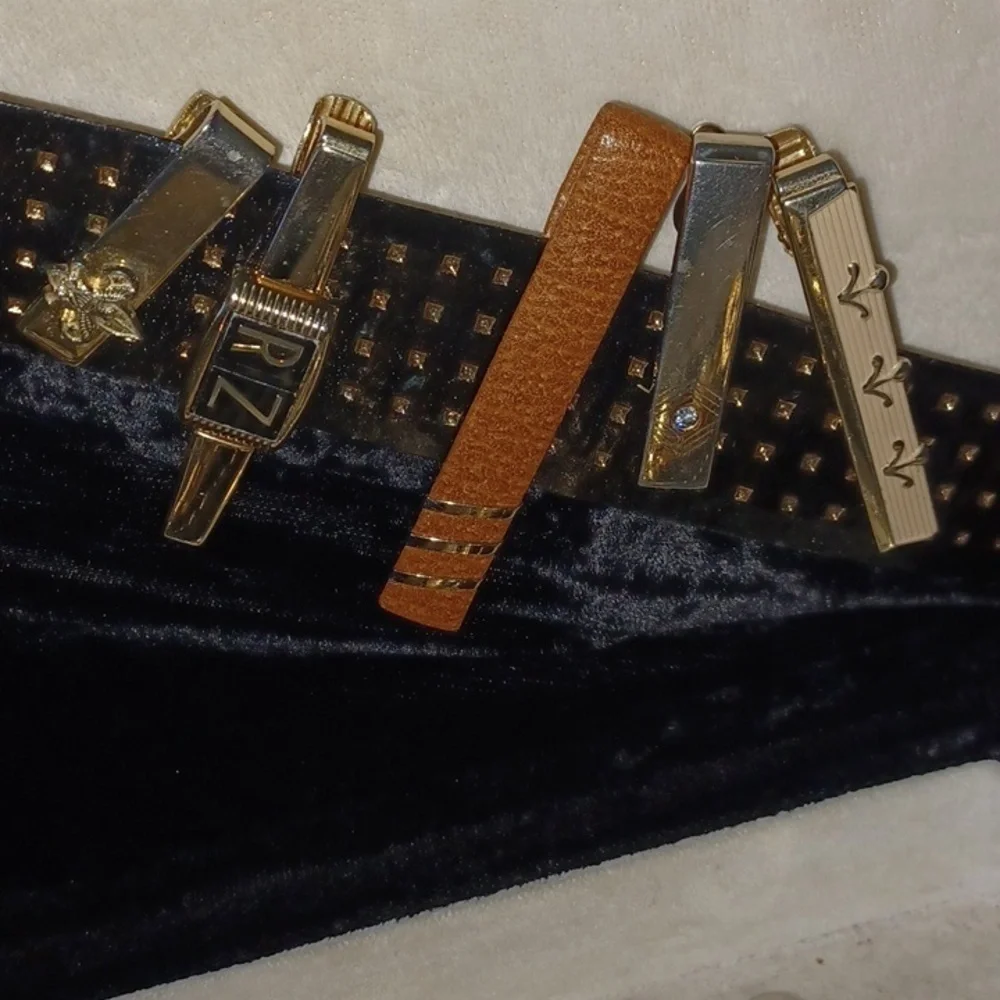 Vintage Cufflinks and Tie Clips, including storage box